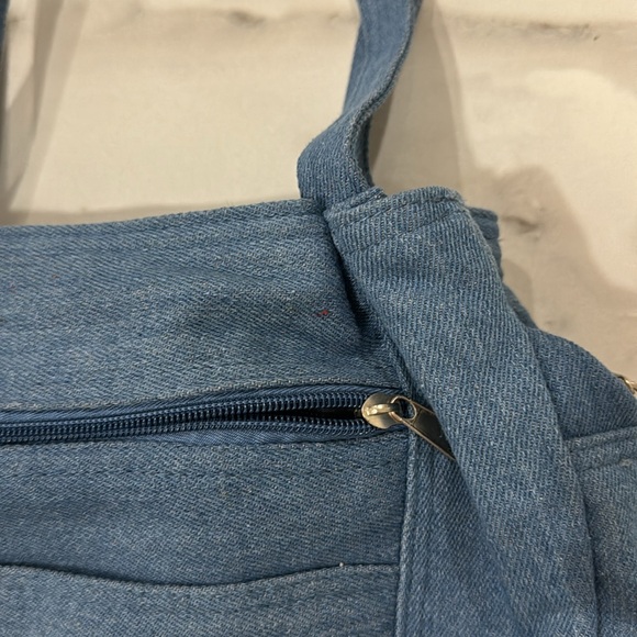 Girls Embroidered Denim Bag , with cosmetic/ coin purse medium size - Picture 10 of 10